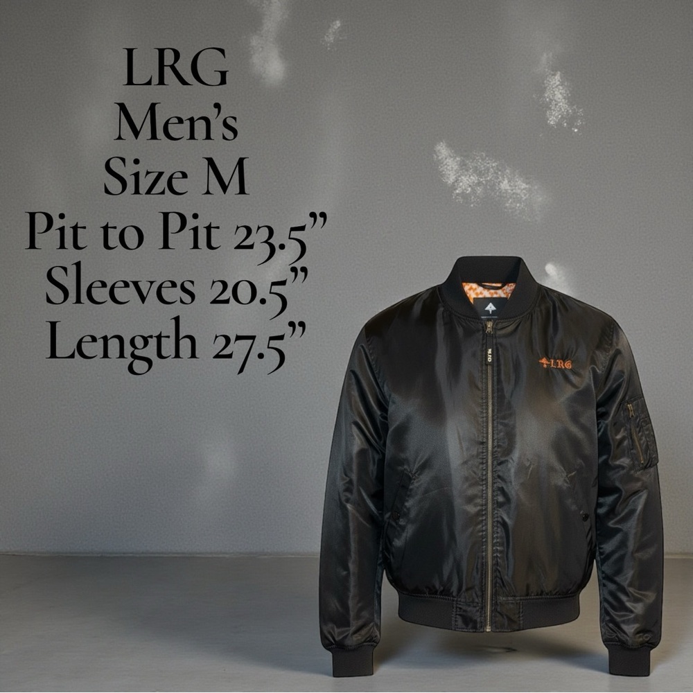 LRG Lifted Research Group Men’s Aloha Black Bomber Jacket Style C184001 Size M - Picture 14 of 14